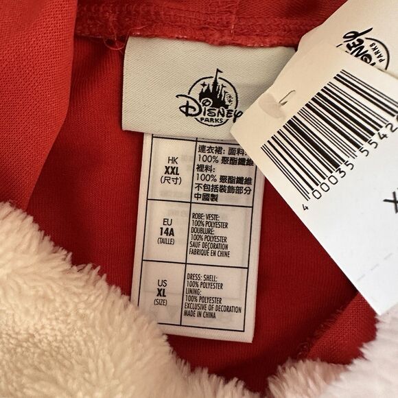 NEW Disney Parks Girls Hooded Red Polka Dot Minnie Mouse Holiday Dress XL / 14 - Picture 5 of 6